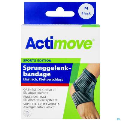 Sie sehen eine Packung Sprunggelenksbandagen Actimove/sport Gr M 20,5-23cm 73414 1st, Produktbild: 01 Sprunggelenksbandagen Actimove/sport Gr M 20,5-23cm 73414 1st, A-Nr.: 5263371 - 01