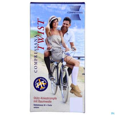 Sie sehen eine Packung Stuetzstruempfe Compressana/twist Knie Stuetzklasse Iii Vanilla Gr Ii 38-40 2015 2st, Produktbild: 01 Stuetzstruempfe Compressana/twist Knie Stuetzklasse Iii Vanilla Gr Ii 38-40 2015 2st, A-Nr.: 4765188 - 01