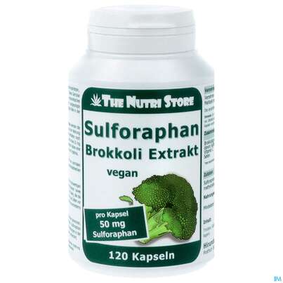 Sie sehen eine Packung Sulforaphan Brokkoli Extrakt Kapseln 120st, Produktbild: 01 Sulforaphan Brokkoli Extrakt Kapseln 120st, A-Nr.: 3821708 - 01