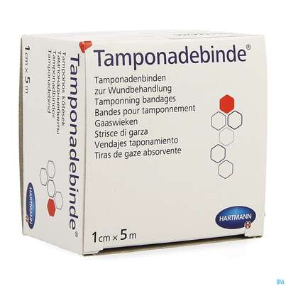 Sie sehen eine Packung Tamponadebinden -hartmann 24faed Steril 5mx 1cm 1st, Produktbild: 04 Tamponadebinden -hartmann 24faed Steril 5mx 1cm 1st, A-Nr.: 1734649 - 04