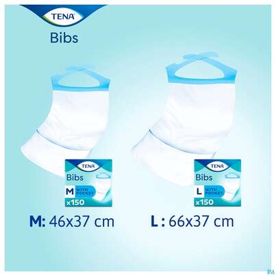 Sie sehen eine Packung Tena Bib Esslatz 720611 M/l 150st, Produktbild: 05 Tena Bib Esslatz 720611 M/l 150st, A-Nr.: 3405996 - 05