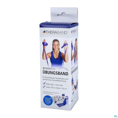 Sie sehen eine Packung Theraband 2,5m +anleitung +zippbox Blau -extra Schwer 1st, Produktbild: 01 Theraband 2,5m +anleitung +zippbox Blau -extra Schwer 1st, A-Nr.: 3157216 - 01