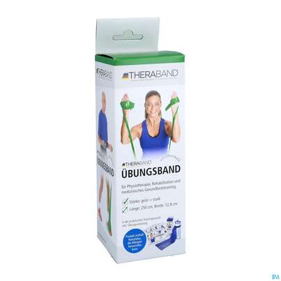 Sie sehen eine Packung Theraband 2,5m +anleitung +zippbox Gruen -schwer 1st, Produktbild: 01 Theraband 2,5m +anleitung +zippbox Gruen -schwer 1st, A-Nr.: 3157191 - 01