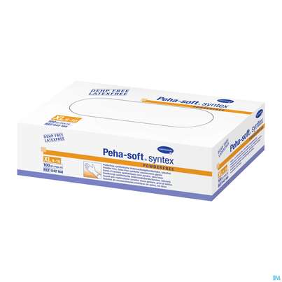 Sie sehen eine Packung Untersuchungshandschuhe Peha/soft/puderfrei Syntex Unsteril Extragross Xl 94216 100st, Produktbild: 01 Untersuchungshandschuhe Peha/soft/puderfrei Syntex Unsteril Extragross Xl 94216 100st, A-Nr.: 3700904 - 01