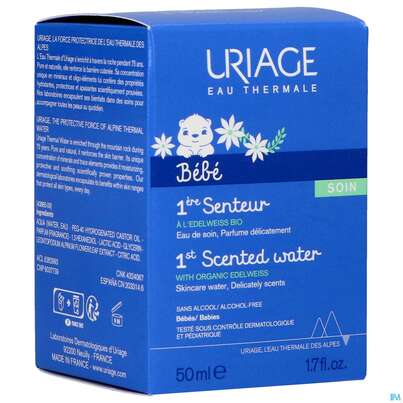 Sie sehen eine Packung Uriage Baby Duftendes Wasser 50ml, Produktbild: 02 Uriage Baby Duftendes Wasser 50ml, A-Nr.: 5617544 - 02