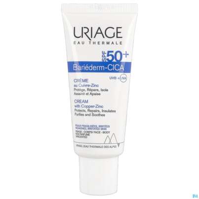 Sie sehen eine Packung Uriage Bariederm-cica Creme Spf50 40ml, Produktbild: 11 Uriage Bariederm-cica Creme Spf50 40ml, A-Nr.: 5617780 - 11