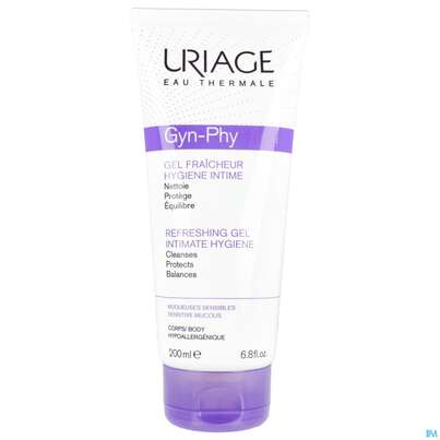 Sie sehen eine Packung Uriage Gyn/phy Erfrischendes Gel Intimpflege Seifenfrei 200ml, Produktbild: 01 Uriage Gyn/phy Erfrischendes Gel Intimpflege Seifenfrei 200ml, A-Nr.: 5618294 - 01