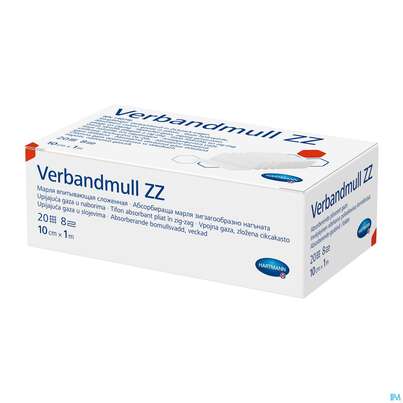 Sie sehen eine Packung Verbandmull -hartmann 20-faedig Zz 8fach 10cmx 1m 1st, Produktbild: 01 Verbandmull -hartmann 20-faedig Zz 8fach 10cmx 1m 1st, A-Nr.: 2221395 - 01