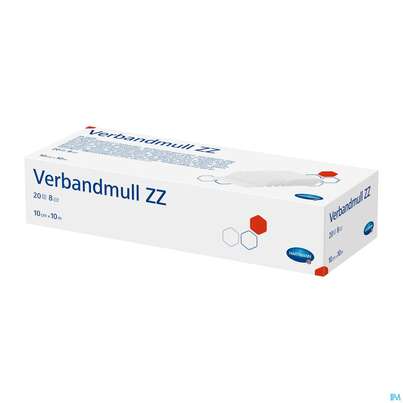 Verbandmull -hartmann 20-faedig Zz 8fach 10cmx10m 1st, A-Nr.: 2221432 - 01