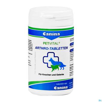 Sie sehen eine Packung Veterinaerprodukte Petvital Arthro-tabs 60g, Produktbild: 01 Veterinaerprodukte Petvital Arthro-tabs 60g, A-Nr.: 1832607 - 01