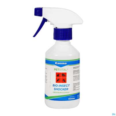 Sie sehen eine Packung Veterinaerprodukte Petvital Bio-insect-shocker Hund/katze 250ml, Produktbild: 01 Veterinaerprodukte Petvital Bio-insect-shocker Hund/katze 250ml, A-Nr.: 3203028 - 01
