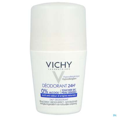 Sie sehen eine Packung Vichy Deo/roll-on Ohne Aluminiumsalze 24h 50ml, Produktbild: 01 Vichy Deo/roll-on Ohne Aluminiumsalze 24h 50ml, A-Nr.: 4305340 - 01