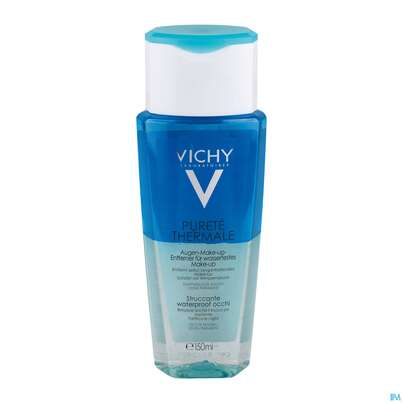 Sie sehen eine Packung Vichy Purete Thermale Augen-make-up Entferner Wasserfest 2015 150ml, Produktbild: 01 Vichy Purete Thermale Augen-make-up Entferner Wasserfest 2015 150ml, A-Nr.: 4310068 - 01