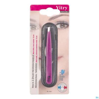 Sie sehen eine Packung Vitry Farbige Zupfpinzette, Schräge Spitze_12 1pc, Produktbild: 12 Vitry Farbige Zupfpinzette, Schräge Spitze_12 1pc, A-Nr.: 4627581 - 12