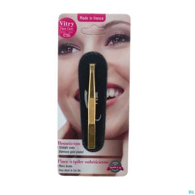 Sie sehen eine Packung Vitry Zupfpinzette „prestige“ Rostfreier Edelstahl Gerade 1pc, Produktbild: 01 Vitry Zupfpinzette „prestige“ Rostfreier Edelstahl Gerade 1pc, A-Nr.: 4633707 - 01