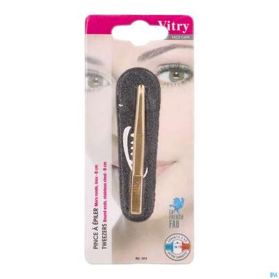Sie sehen eine Packung Vitry Zupfpinzette „prestige“ Rostfreier Edelstahl Rund 1pc, Produktbild: 01 Vitry Zupfpinzette „prestige“ Rostfreier Edelstahl Rund 1pc, A-Nr.: 4633713 - 01