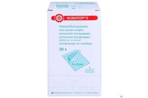 Vlieskompressen Nobatop Steril 4fach 5x 5cm 50x2 100st, A-Nr.: 5381225 - 01