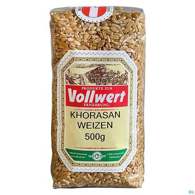 Sie sehen eine Packung Vollkraft Khorasan Weizen Kba 500g, Produktbild: 01 Vollkraft Khorasan Weizen Kba 500g, A-Nr.: 5812257 - 01