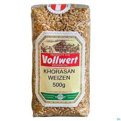 Sie sehen eine Packung Vollkraft Khorasan Weizen Kba 500g, Produktbild: 02 Vollkraft Khorasan Weizen Kba 500g, A-Nr.: 5812257 - 02