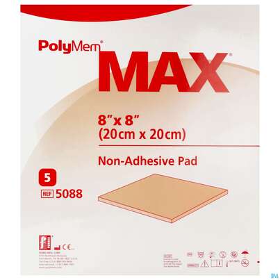 Sie sehen eine Packung Wundauflagen Polymem Polymax 20x 20cm Nr 5088 1pk, Produktbild: 01 Wundauflagen Polymem Polymax 20x 20cm Nr 5088 1pk, A-Nr.: 3595324 - 01