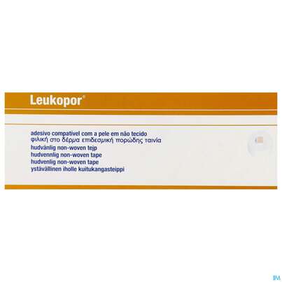 Sie sehen eine Packung Wundpflaster Leukopor Rollenpflaster 9,2mx 2,5cm 0245400 12st, Produktbild: 01 Wundpflaster Leukopor Rollenpflaster 9,2mx 2,5cm 0245400 12st, A-Nr.: 1561255 - 01
