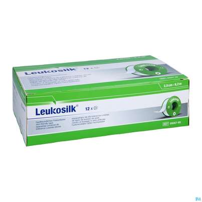 Sie sehen eine Packung Wundpflaster Leukosilk Rollenpflaster 9,2mx 2,5cm 0956700 12st, Produktbild: 03 Wundpflaster Leukosilk Rollenpflaster 9,2mx 2,5cm 0956700 12st, A-Nr.: 1593261 - 03