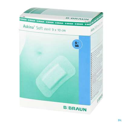 Sie sehen eine Packung Wundverband Askina Soft Steril 9x 10cm 50st, Produktbild: 02 Wundverband Askina Soft Steril 9x 10cm 50st, A-Nr.: 1779540 - 02