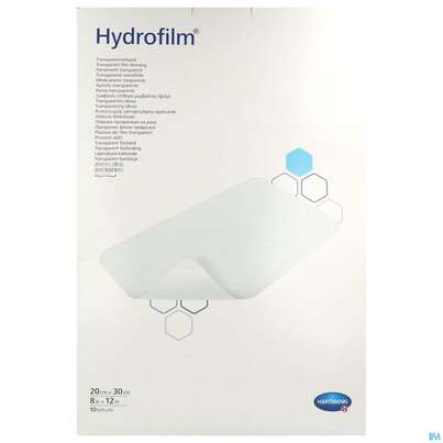 Sie sehen eine Packung Wundverband Hydrofilm 20x 30cm 10st, Produktbild: 01 Wundverband Hydrofilm 20x 30cm 10st, A-Nr.: 3697160 - 01