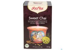 Sie sehen eine Packung Yogi Tea Bio Sweet Chai 34g 17st, Produktbild: 01 Yogi Tea Bio Sweet Chai 34g 17st, A-Nr.: 5749872 - 01