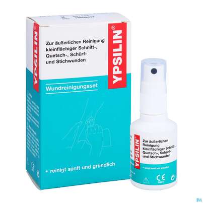 Sie sehen eine Packung Ypsilin Wundreinigungsset Klein 50ml Fluid 10 Tuecher 1st, Produktbild: 04 Ypsilin Wundreinigungsset Klein 50ml Fluid 10 Tuecher 1st, A-Nr.: 2746117 - 04