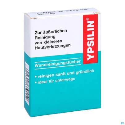 Sie sehen eine Packung Ypsilin Wundreinigungstuecher 5st, Produktbild: 03 Ypsilin Wundreinigungstuecher 5st, A-Nr.: 2685321 - 03