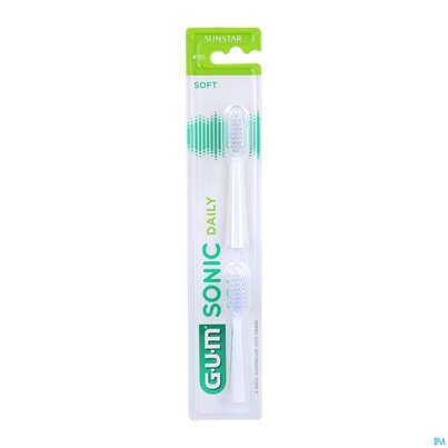 Sie sehen eine Packung Zahnbuersten Gum/sonic/daily Schall Ersatzahnbuerste Weiss 4110 2st, Produktbild: 03 Zahnbuersten Gum/sonic/daily Schall Ersatzahnbuerste Weiss 4110 2st, A-Nr.: 5583294 - 03