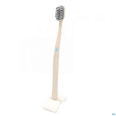 Sie sehen eine Packung Zahnbuersten Mundholz Novacare Silber Blau 1st, Produktbild: 01 Zahnbuersten Mundholz Novacare Silber Blau 1st, A-Nr.: 5429529 - 01