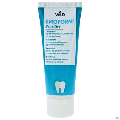 Sie sehen eine Packung Zahnpaste Emoform Sensitive 75ml, Produktbild: 03 Zahnpaste Emoform Sensitive 75ml, A-Nr.: 5208679 - 03