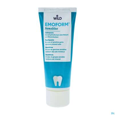 Sie sehen eine Packung Zahnpaste Emoform Sensitive 75ml, Produktbild: 04 Zahnpaste Emoform Sensitive 75ml, A-Nr.: 5208679 - 04