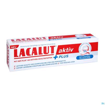 Sie sehen eine Packung Zahnpaste Laculat Aktiv Plus Zahncreme 75ml, Produktbild: 03 Zahnpaste Laculat Aktiv Plus Zahncreme 75ml, A-Nr.: 5630585 - 03