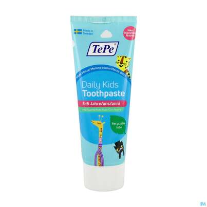 Sie sehen eine Packung Zahnpaste Tepe Daily Toothpaste Kids 75ml, Produktbild: 01 Zahnpaste Tepe Daily Toothpaste Kids 75ml, A-Nr.: 5691606 - 01