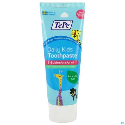 Sie sehen eine Packung Zahnpaste Tepe Daily Toothpaste Kids 75ml, Produktbild: 02 Zahnpaste Tepe Daily Toothpaste Kids 75ml, A-Nr.: 5691606 - 02
