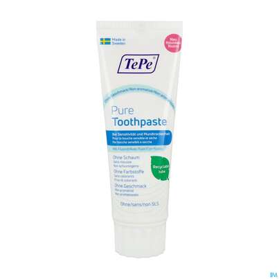 Sie sehen eine Packung Zahnpaste Tepe/pure Toothpaste Unflavoured 75ml, Produktbild: 01 Zahnpaste Tepe/pure Toothpaste Unflavoured 75ml, A-Nr.: 5691635 - 01