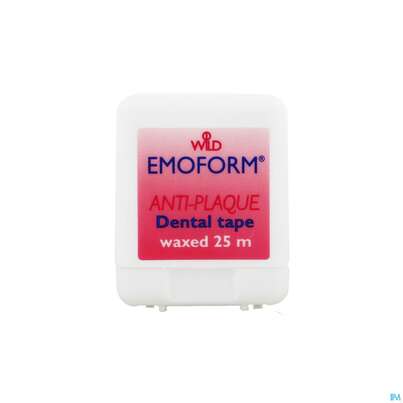 Sie sehen eine Packung Zahnseide Emoform Dentaltape Waxed 25m, Produktbild: 02 Zahnseide Emoform Dentaltape Waxed 25m, A-Nr.: 4124199 - 02