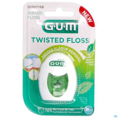 Sie sehen eine Packung Zahnseide Gum Twisted Floss Gewachst Blister Bu-35 30m, Produktbild: 02 Zahnseide Gum Twisted Floss Gewachst Blister Bu-35 30m, A-Nr.: 5707738 - 02