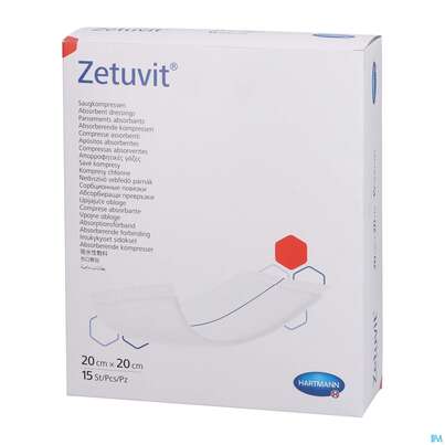 Sie sehen eine Packung Zetuvit Saugkompressen Steril 20x 20cm 15st, Produktbild: 02 Zetuvit Saugkompressen Steril 20x 20cm 15st, A-Nr.: 1166501 - 02