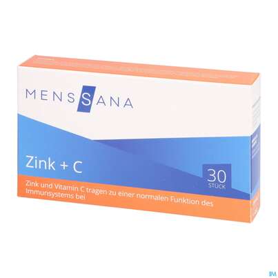 Sie sehen eine Packung Zink Lutschtabl +c Menssana 30st, Produktbild: 02 Zink Lutschtabl +c Menssana 30st, A-Nr.: 3486658 - 02