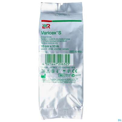 Sie sehen eine Packung Zinkleimbinden Varicex/s Stretch 10cmx 10m 1st, Produktbild: 01 Zinkleimbinden Varicex/s Stretch 10cmx 10m 1st, A-Nr.: 1855962 - 01