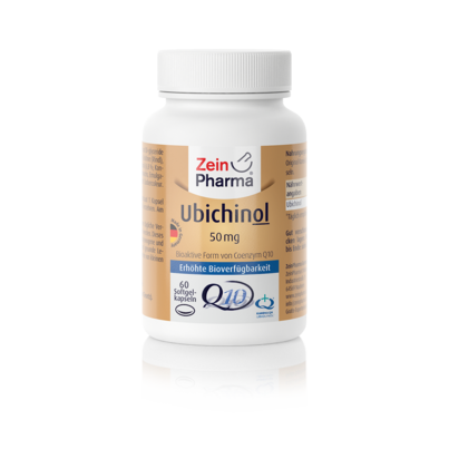 Sie sehen eine Packung Zeinpharma Ubichinol 50 mg Kapseln, Produktbild: 01 Zeinpharma Ubichinol 50 mg Kapseln, A-Nr.: 4031813 - 01