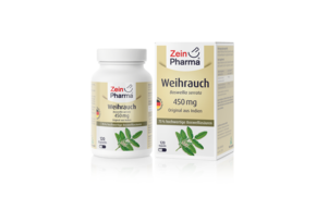 Sie sehen eine Packung Zeinpharma Weihrauch Boswellia Kapseln, Produktbild: 01 Zeinpharma Weihrauch Boswellia Kapseln, A-Nr.: 3818818 - 01