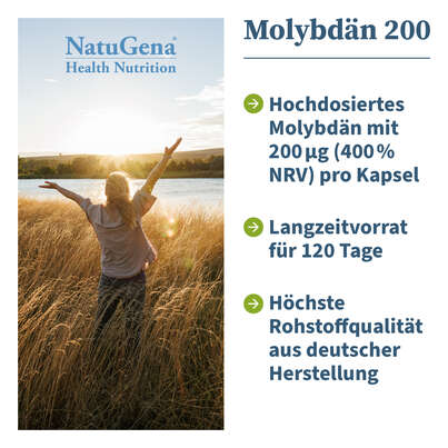 NatuGena Molybdän 200 Kapseln, A-Nr.: 5877630 - 02