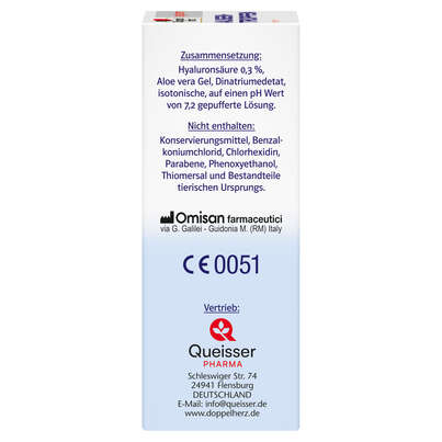 Sie sehen eine Packung Doppelherz system AUGEN-TROPFEN HYALURON 0,3 % + ALOE VERA, Produktbild: 02 Doppelherz system AUGEN-TROPFEN HYALURON 0,3 % + ALOE VERA, A-Nr.: 5677687 - 02