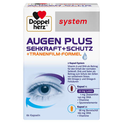 Doppelherz system AUGEN PLUS SEHKRAFT + SCHUTZ + Tränenfilm-Formel, A-Nr.: 3448468 - 01