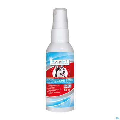 Sie sehen eine Packung Veterinaerprodukte Bogadent/dental Care Spray Hund Gegen Zahnbelag 50ml, Produktbild: 01 Veterinaerprodukte Bogadent/dental Care Spray Hund Gegen Zahnbelag 50ml, A-Nr.: 4610623 - 01